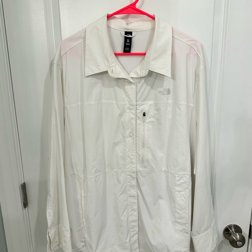 Northface Womens Plus Size 3x Fishing Sun Shirt White